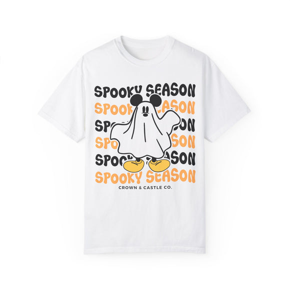 Spooky Season Ghost Mouse TSHIRT - TRADITIONAL COLOR FONT - PRE ORDER ONLY