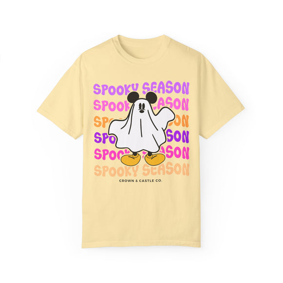 Spooky Season Ghost Mouse Tshirt - PASTEL COLORED FONT - PRE ORDER ONLY!