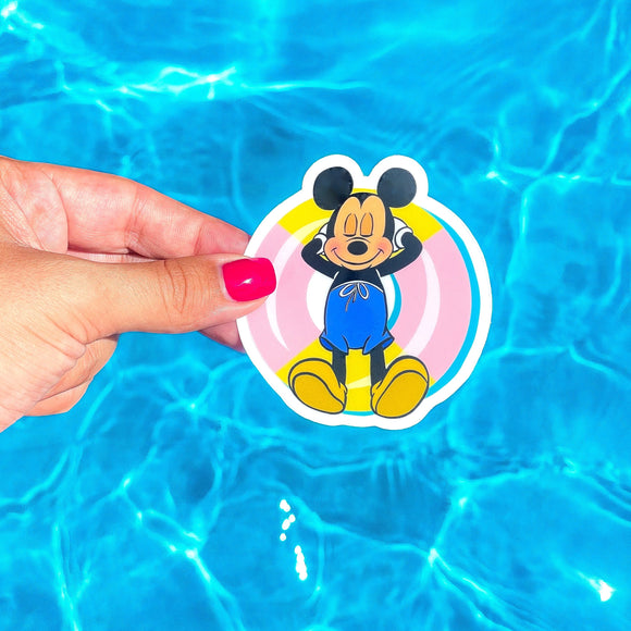 Pool Party Mouse Sticker - CLEAR