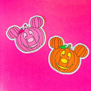 Mouse Pumpkin Stickers - GLITTER