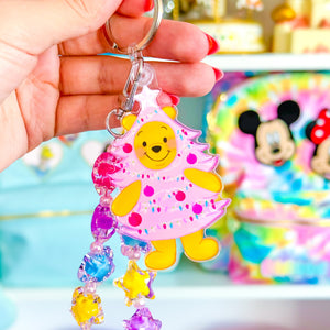 Christmas Tree Bear - PINK - KEYCHAIN