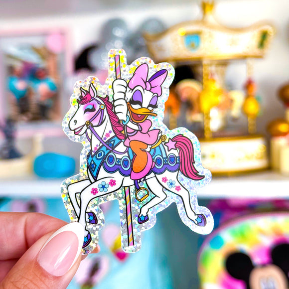 Coquette Carousel DAISY Sticker - GLITTER