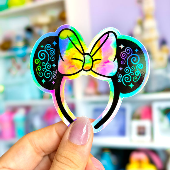 Holographic Shiny Swirl Ears Sticker