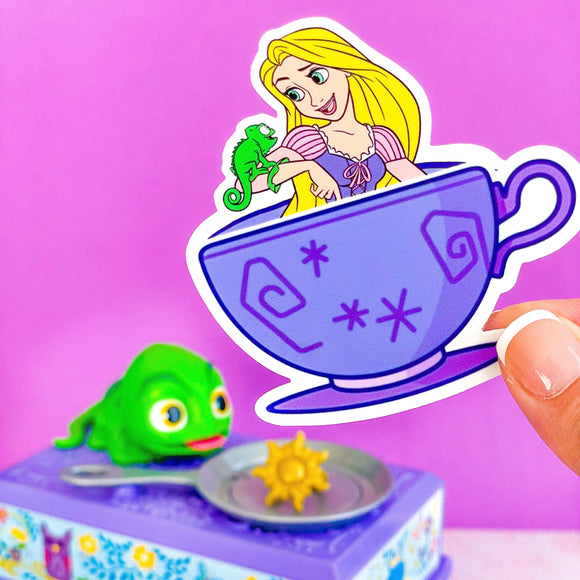 TEA CUP - Golden Hair Sticker